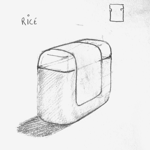 sketch of rice packaging