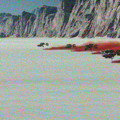 Spaceships from Star Wars in salt desert